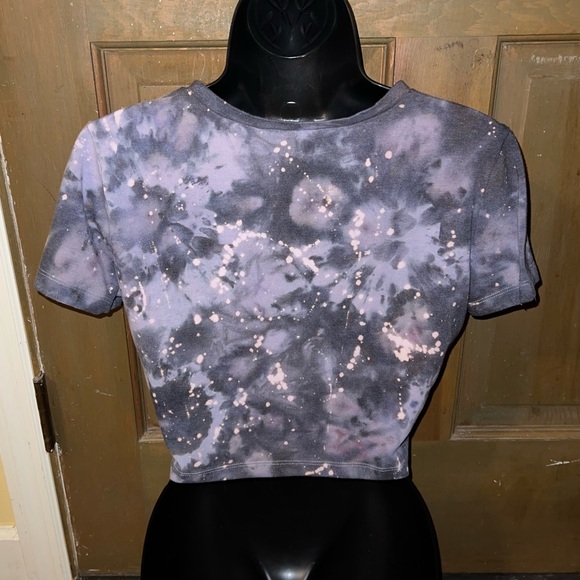 ⭐️Wild Fable “Life Of The Party” Purple & Gray Short Sleeve Crop Top Size L - Picture 5 of 9